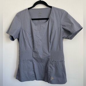 Jaanuu Pintuck Nursing Healthcare Scrub Top J96017 - Dark Gray - M Medium
